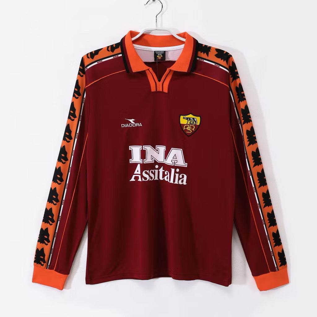 Camiseta Roma Local Manga larga 1998 Retro
