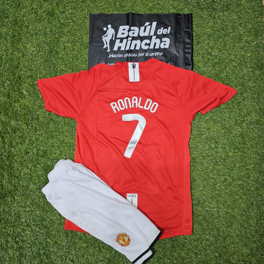 Kit Manchester United 2007-2008 Versión Infantil Niño Retro