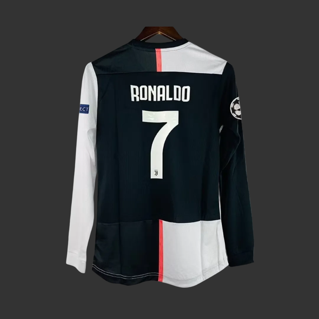 Camiseta Juventus Local Manga Larga 2019-2020 Versión Retro