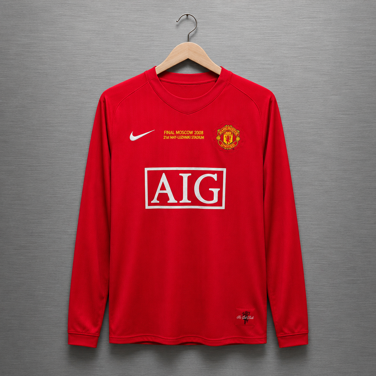 Camiseta Manchester United Manga Larga 2007-2008 Versión Retro