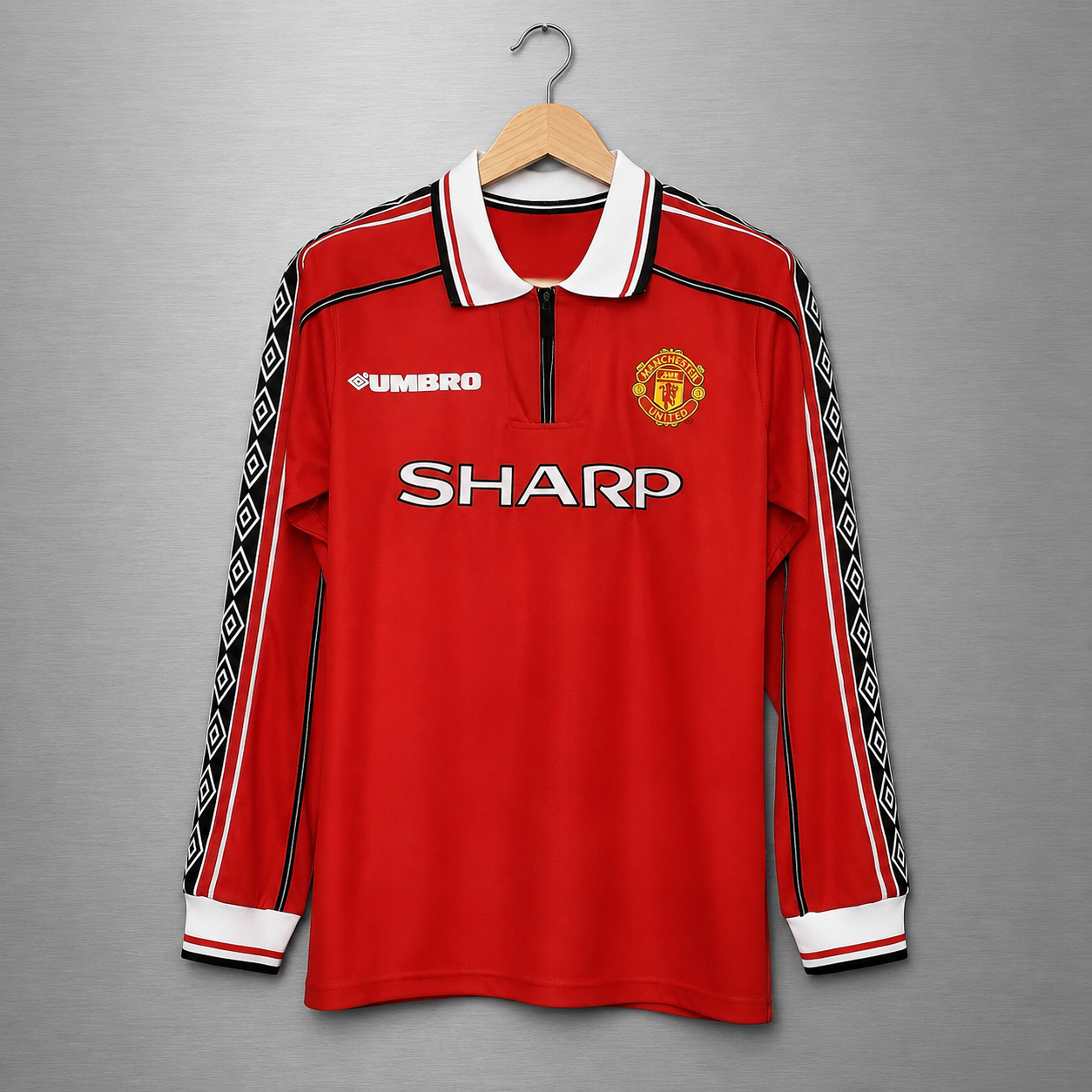 Camiseta Manchester United Manga Larga 1998-1999 Versión Retro