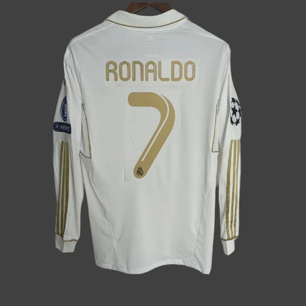 Camiseta Real Madrid Local Manga Larga 2011-2012 Versión Retro