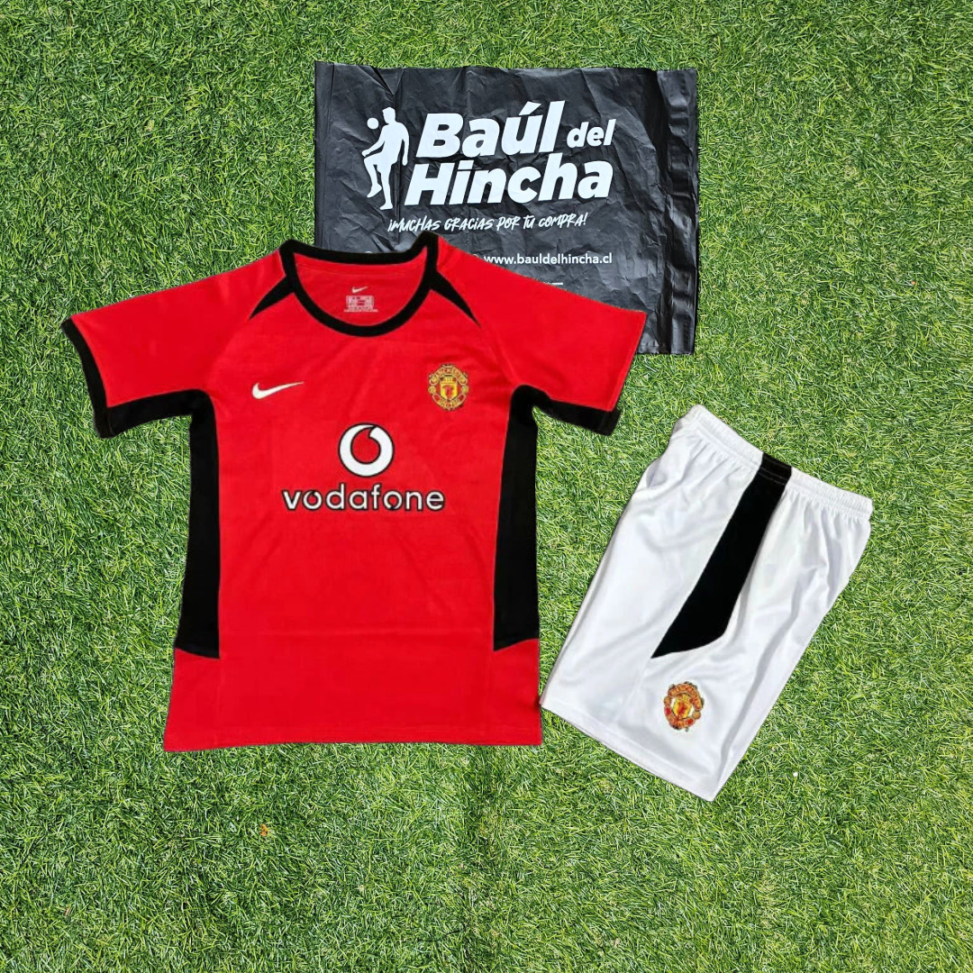 Kit Manchester united Local 2002 / 2004 retro Niño