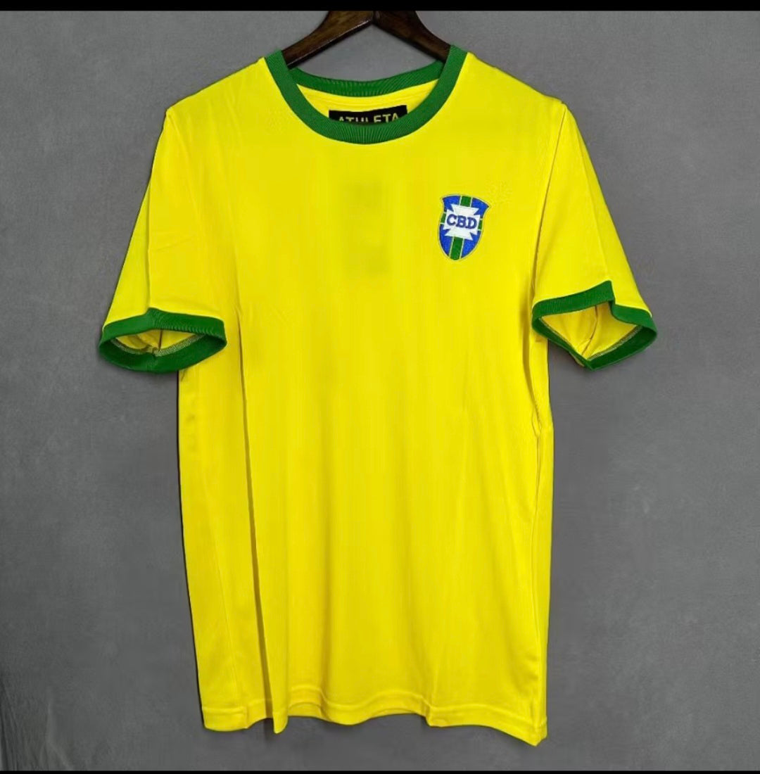 Camiseta Brasil Local 1970 Versión Retro