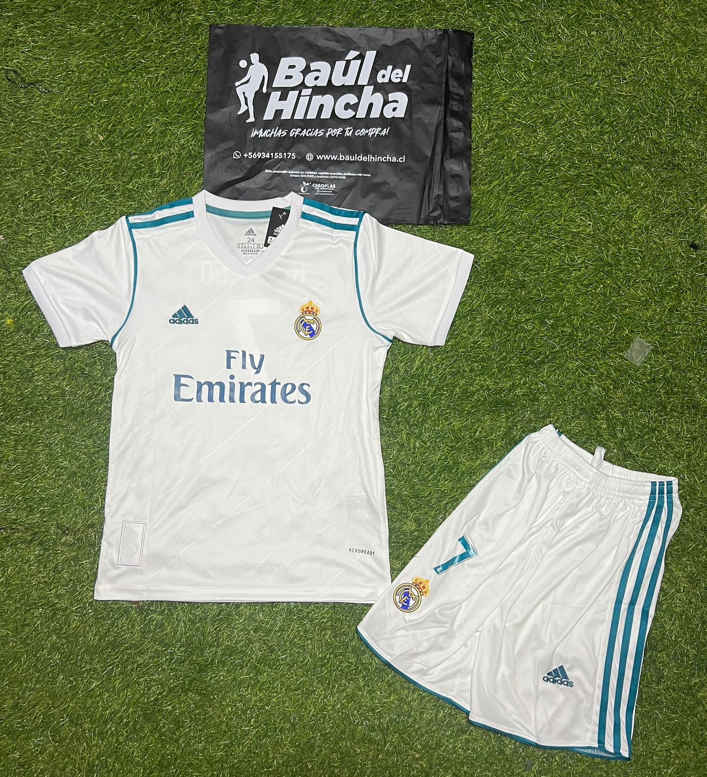 Kit Real Madrid Local 2017-2018 Versión Infantil Niño Retro