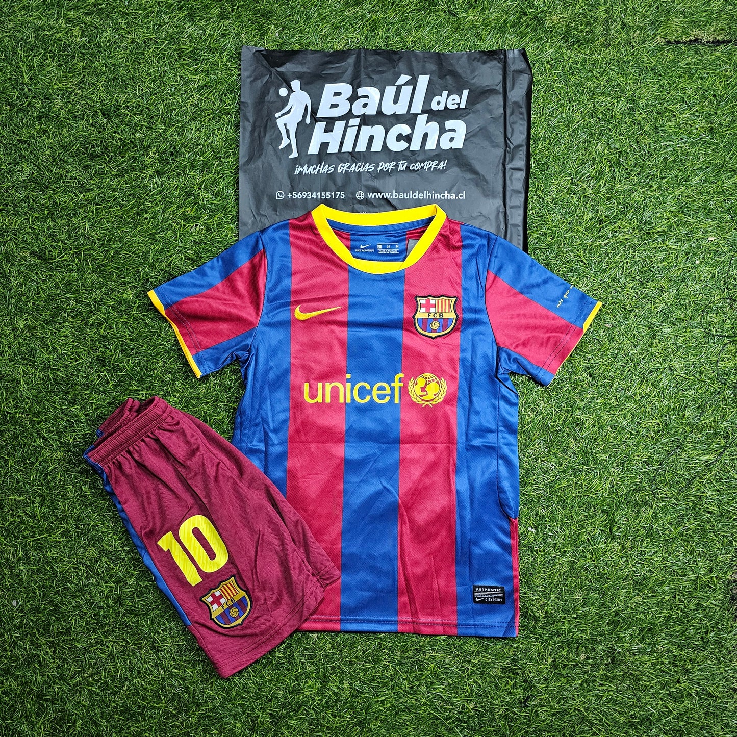 Kit Barcelona Local 2010-2011 Versión Infantil Niño Retro