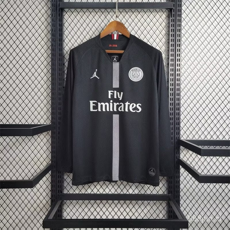 Camiseta PSG Tercera Negra Manga Larga 2018-2019 Versión Retro ...