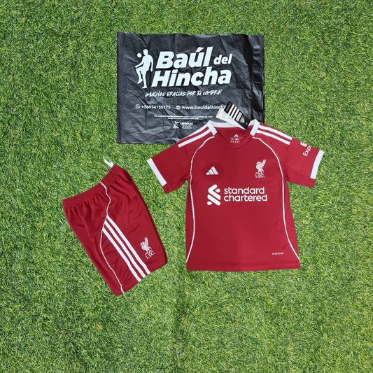 Kit Liverpool Local 2025-2026 Versión Infantil Niño
