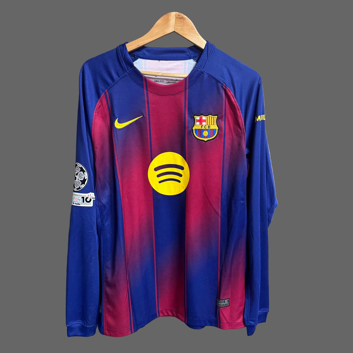 Camiseta Barcelona Local Manga Larga 2025-2026 Versión Fan