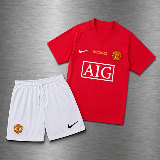 Kit Manchester United 2007-2008 Versión Infantil Niño Retro
