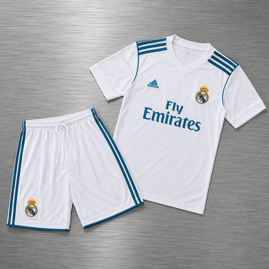Kit Real Madrid Local 2017-2018 Versión Infantil Niño Retro