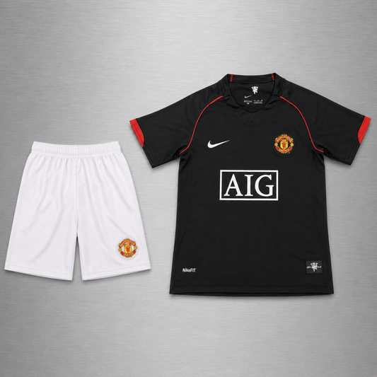Kit Manchester United Visita 2007-2008 Versión Retro Infantil Niño