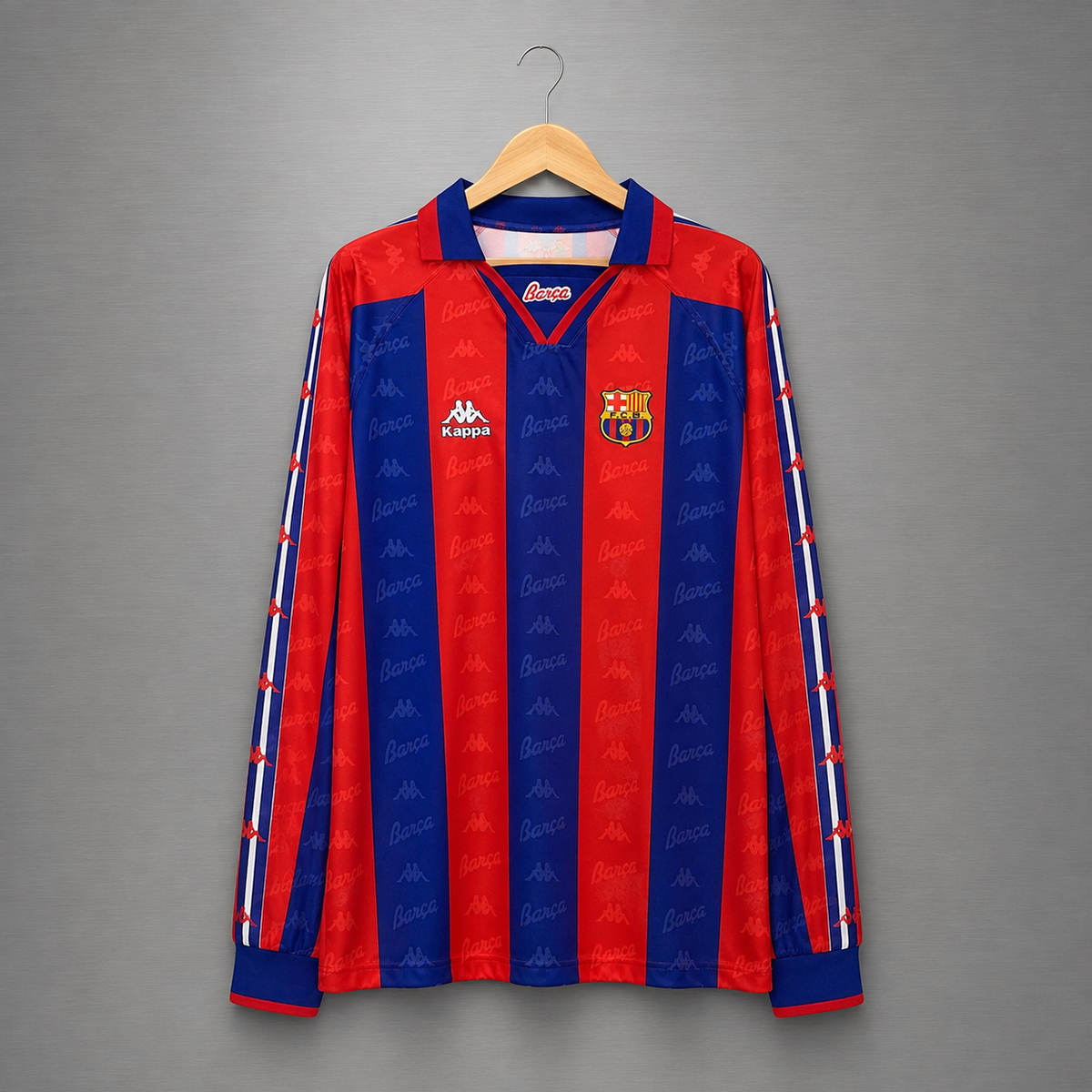 Camiseta Barcelona Local Manga Larga 1996 Versión Retro