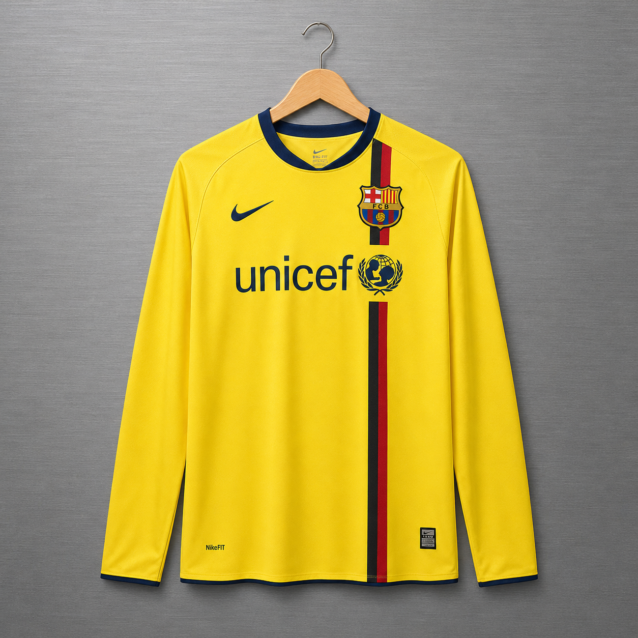 Camiseta Barcelona Visita 2008-2009 Manga Larga  Versión Retro