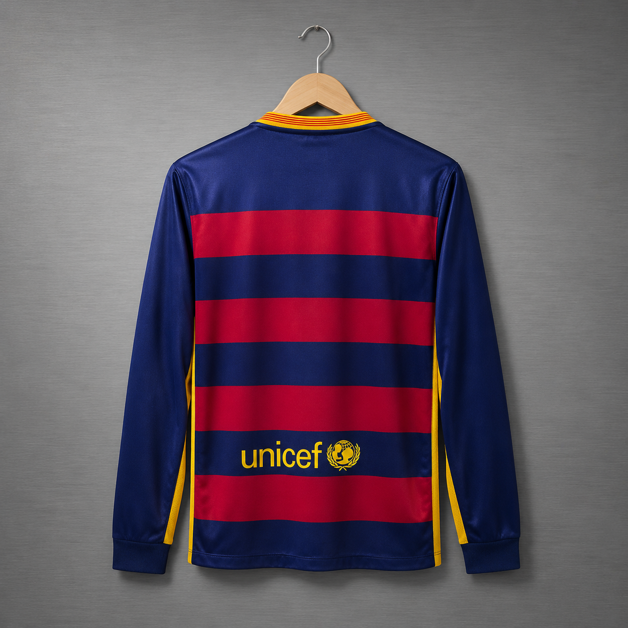 Camiseta Barcelona Local 2015-2016 Manga Larga  Versión Retro