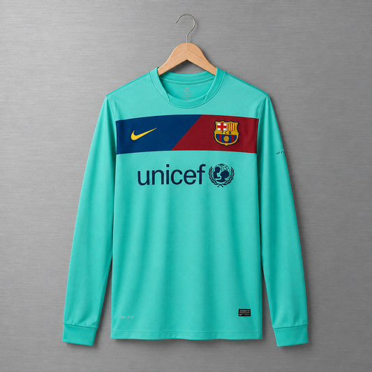Camiseta Barcelona Visita 2010-2011 Manga Larga  Versión Retro