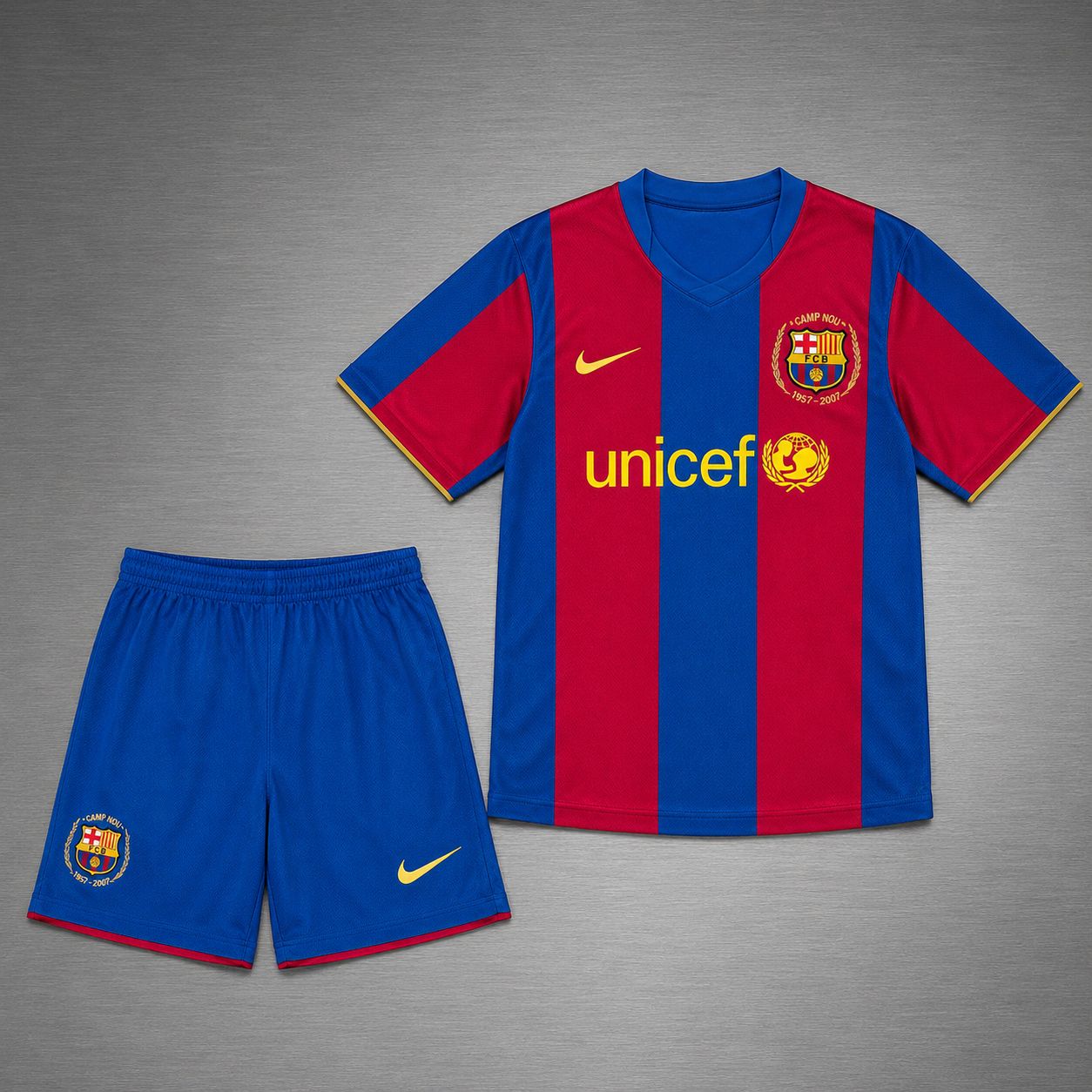 Kit Barcelona Local 2007-2008 Versión Infantil Niño Retro