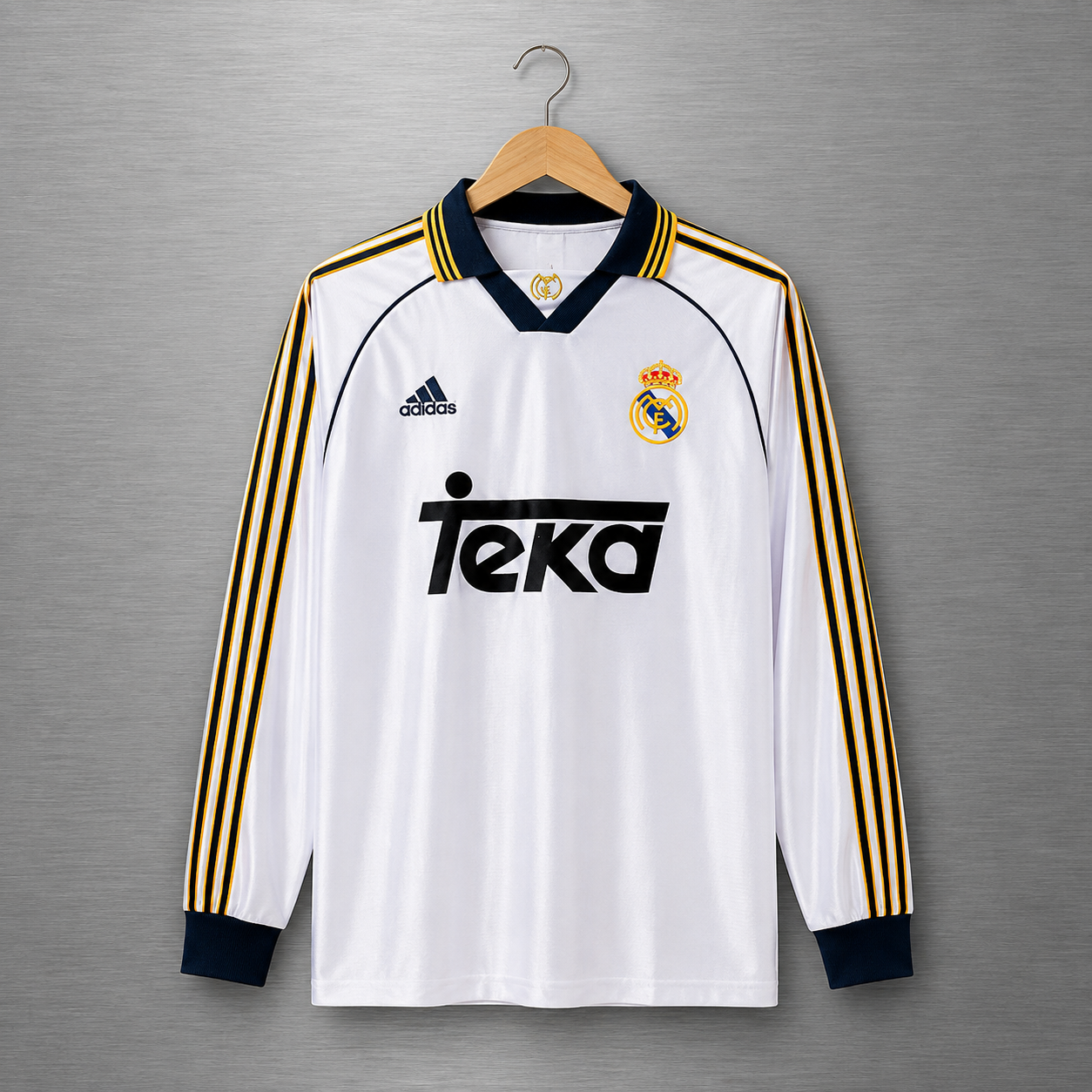 Camiseta Real Madrid Local Manga Larga 1999-2000  Versión Retro