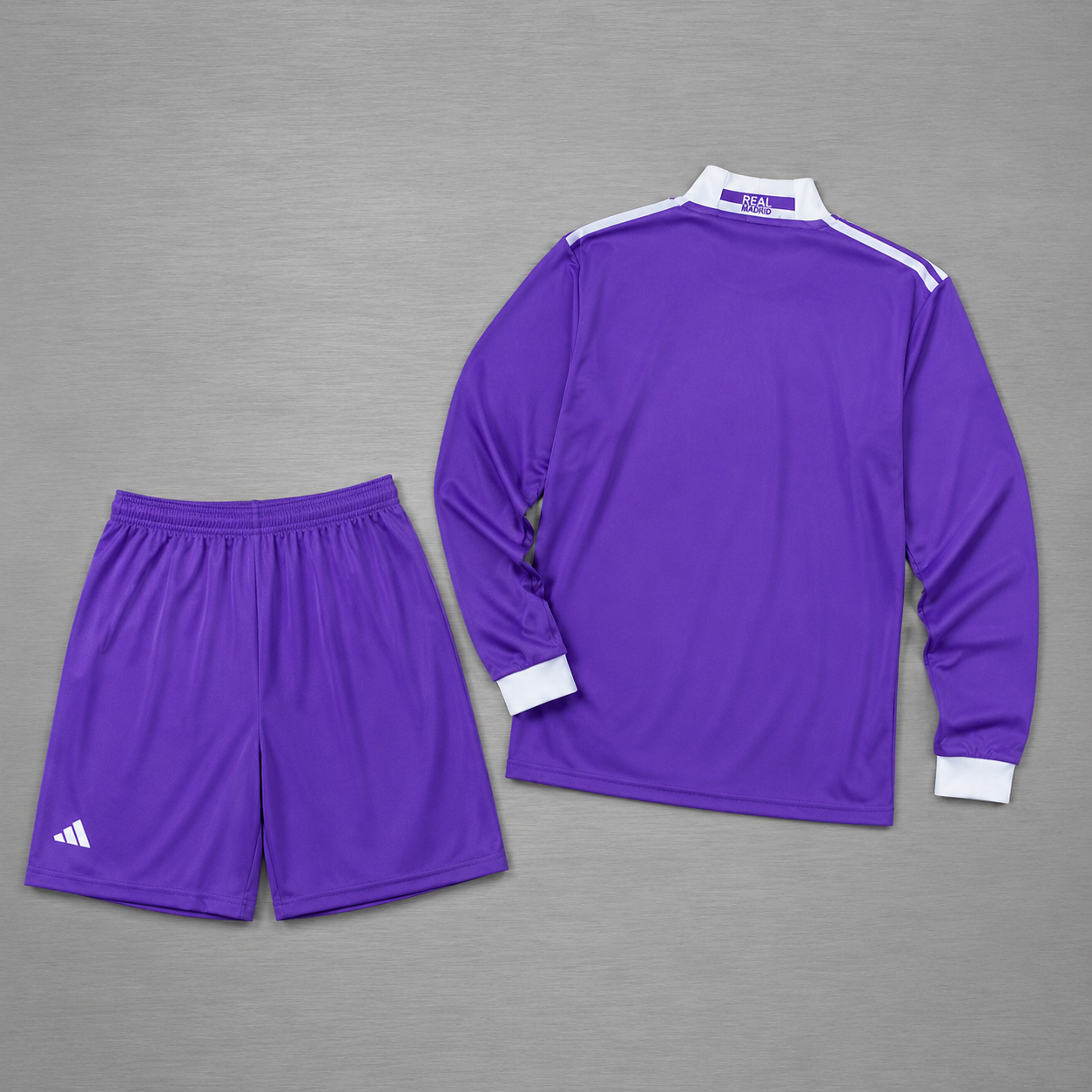 Kit Real Madrid Visita Manga Larga 2016-2017 Versión Infantil Niño Retro