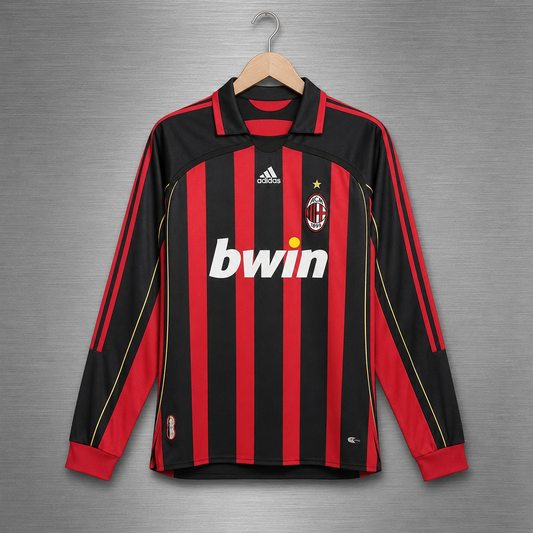 Camiseta Milán Local Manga Larga 2006-2007 Versión Retro