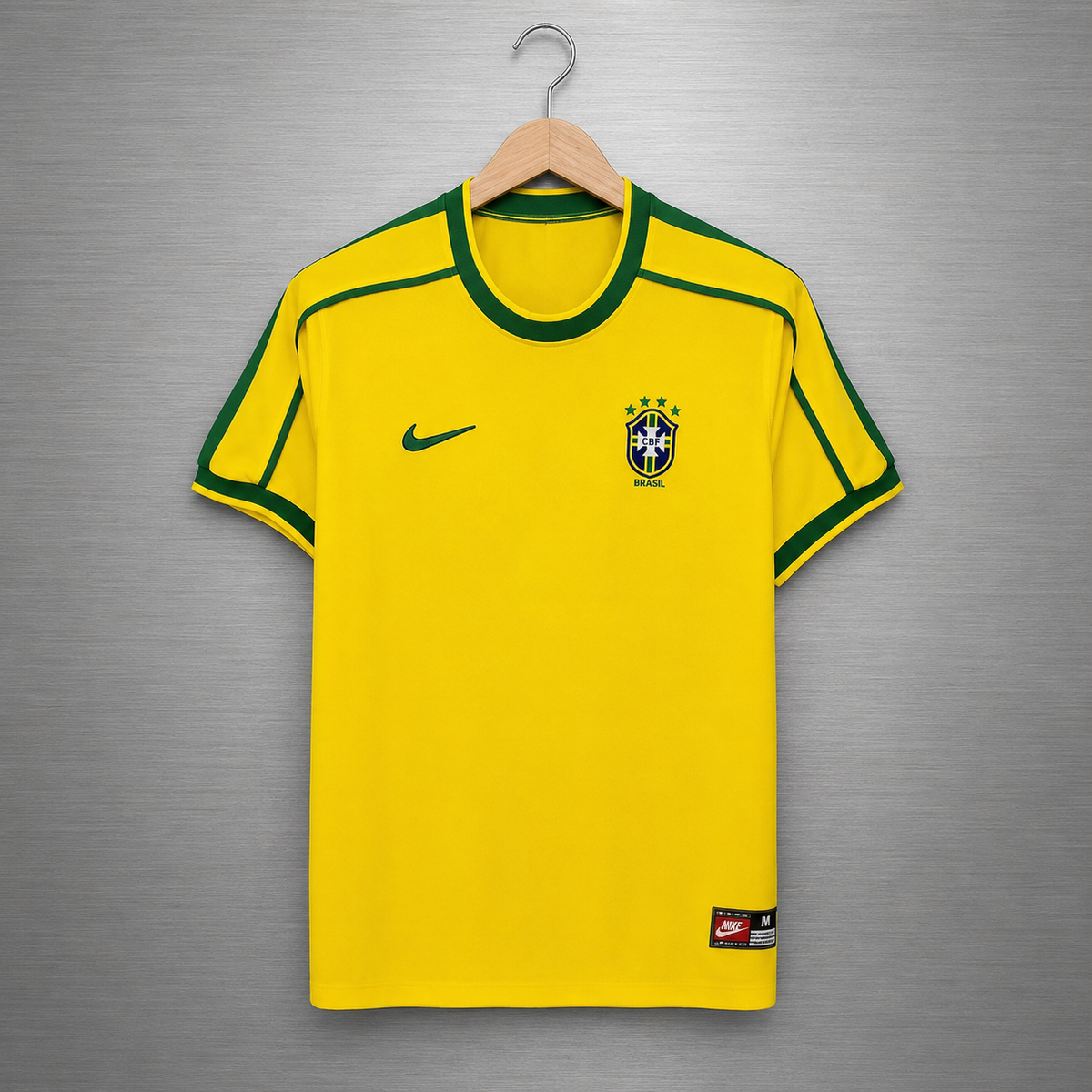 Camiseta Brasil Local 1998 Versión Retro