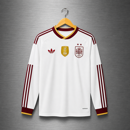 Camiseta España  VISITA CAMPEON DEL MUNDO  2026-2027 Manga Larga  Versión Fan