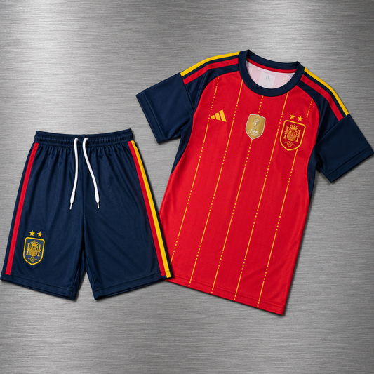 Kit España Local Campeón Mundial 2026 Versión Infantil Niño