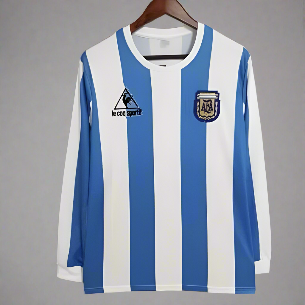 Camiseta  Argentina Maradona Local Manga larga 1978 Version Fan