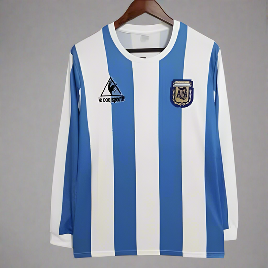 Camiseta  Argentina Maradona Local Manga larga 1978 Version Fan
