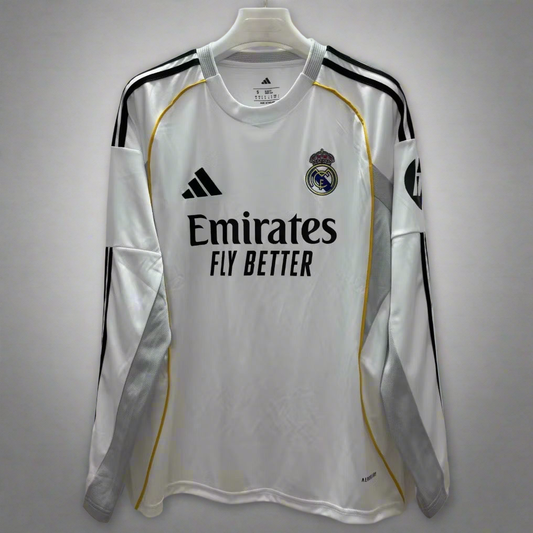 Camiseta  Real madrid Local  Manga larga 2025-2026 Version Fan