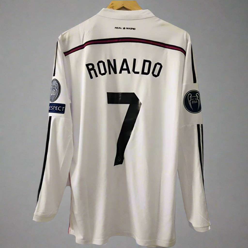 Camiseta Real Madrid Local Manga Larga 2014-2015 Versión Retro