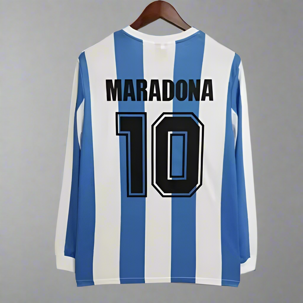 Camiseta  Argentina Maradona Local Manga larga 1978 Version Fan