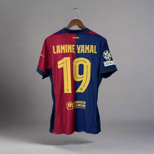 Camiseta Barcelona Local Lamine Yamal NIÑO 2024-2025 Version Fan