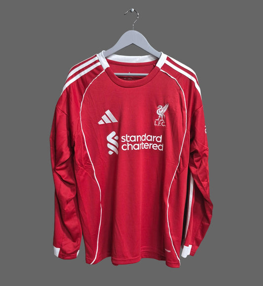 Camiseta Liverpool Local Manga Larga 2025-2026 Versión Fan