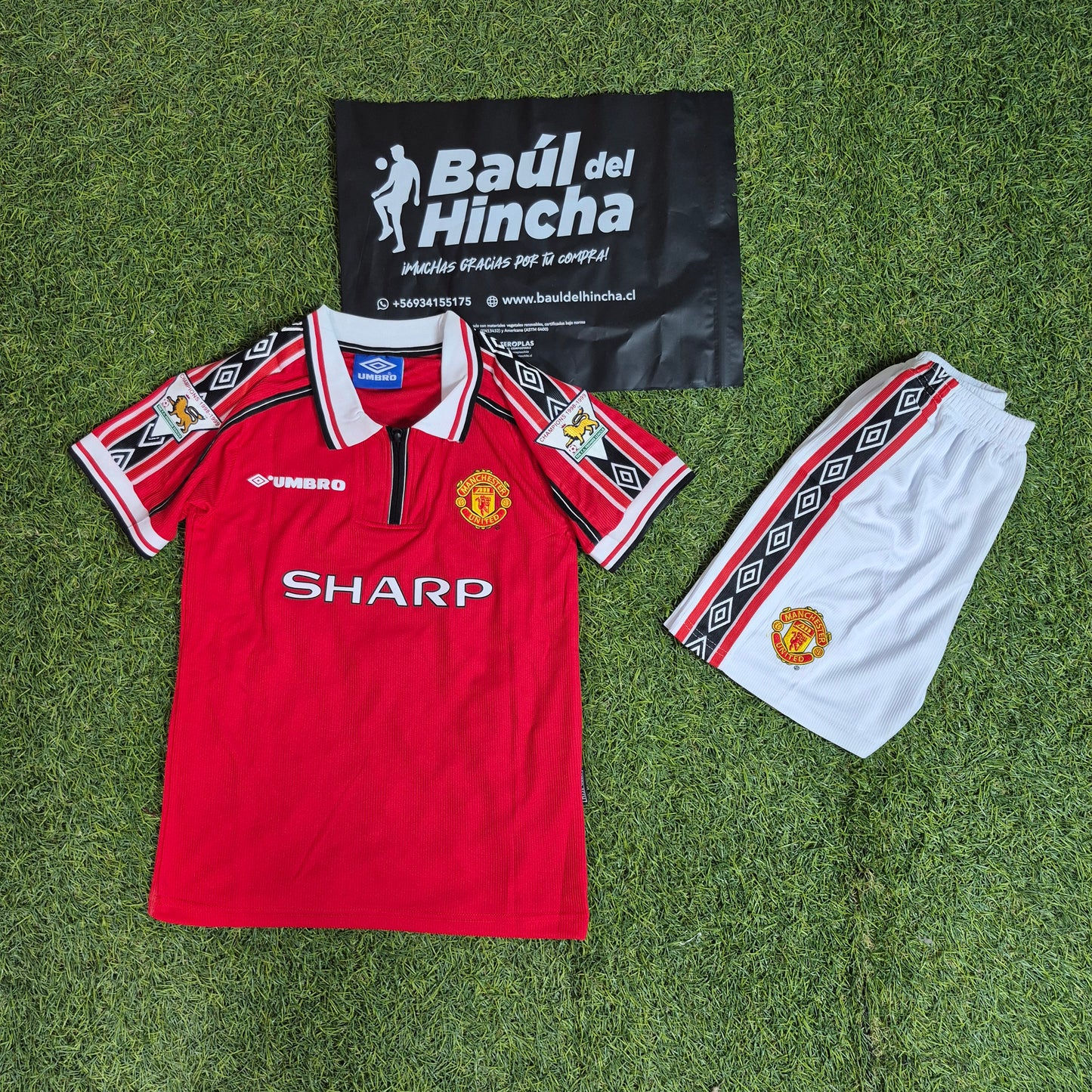 Kit Manchester United Local 1998-1999 Versión Retro Infantil Niño