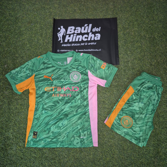 Kit Manchester City 2025-2026  Arquero / Portero Versión Infantil Niño